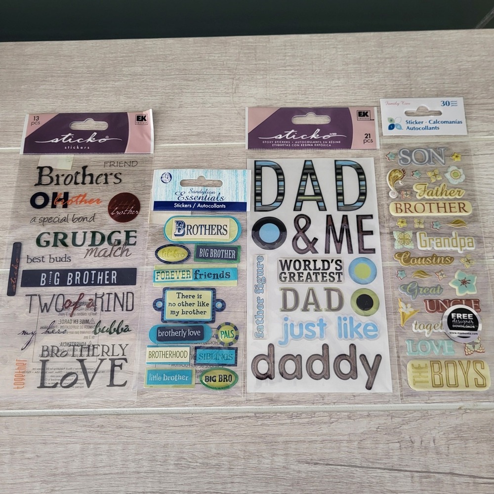 Lot‎ Of Brothers Dad Grandpa Stickers Scrapbooking Arts Crafts